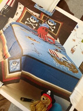 Circo Pirate Adventures Quilt Full Queen Blue Nautical Kids Bedding NWT HTF